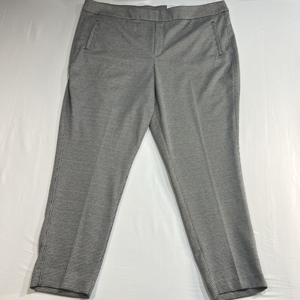 Croft & Barrow Women Plus Size 3X Mid Rise Straight Pants Houndstooth Plaid NWT